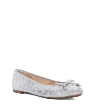 Dune London Hallis Ballet Flats Womens Silver Bow Detail Slip On ZOGG3062