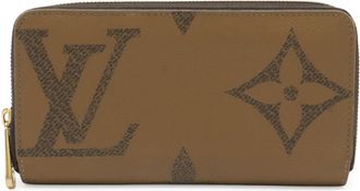 Louis Vuitton Brown Light Brown Monogram Canvas Long Wallet (Bi-Fold) (Pre-Owned)