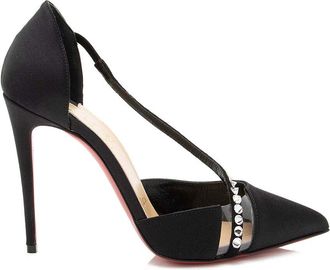 Christian Louboutin Womens Crystal Satin Rhinestone Pvc Krystal Cross Pump (Authentic Pre-Loved)