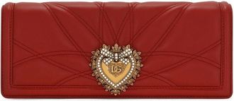 Dolce & Gabbana Devotion quilted shoulder bag - women - Lambskin/Rayon/Lambskin - One Size - Red