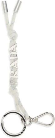 Prada Rope Logo Keychain - Heren - Accessoires - Wit - Maat: ONE Size