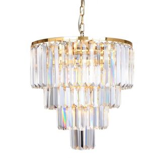 Netlighting Amedeo Pendant Ceiling Light Gold Glass 5x E14