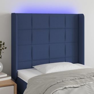 vidaXL Cabecero Con Led De Tela Azul 103x16x118/128 Cm Vidaxl