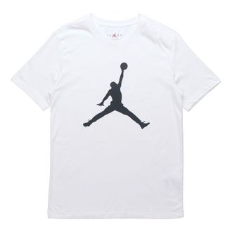 Nike Jordan Air Jordan Jumpman Brand Logo Printing Round Neck Short Sleeve White DA6797-100