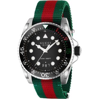Gucci YA136209 Black Dial Mens Watch - Multicolour Stainless Steel - One Size
