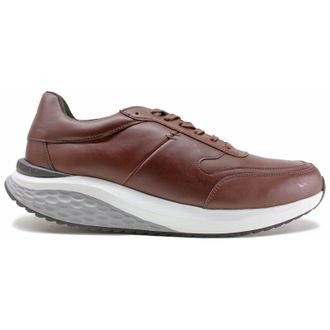Mbt Porto II Synthetic Leather Mens Low Top Trainers - Brown Grey Sensor - Size:UK 10.5