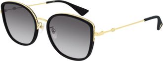 Gucci GG0606SK Asian Fit 001 Womens Sunglasses Black Size 56 - Free RX Lenses - Free RX Lenses