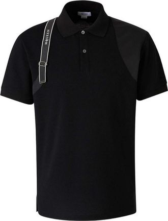 Alexander McQueen Black Cotton Polo Shirt