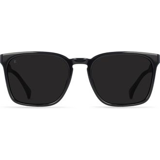 Raen Optics Pierce Polarized Square Sunglasses in Recycled Black/Dark Smoke at Nordstrom