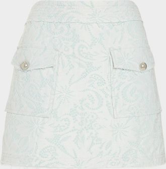 Ramy Brook Zoey Floral Lace Mini Skirt