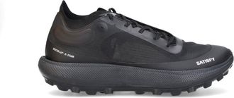 SATISFY Black Streamlined Semi-Translucent Fabric Sneakers