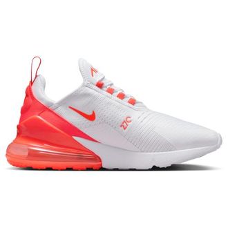 Nike Womens Air Max 270 - Running Shoes White/Brt Crimson/White Size 05.5