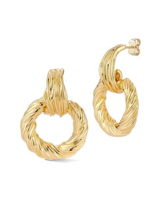 Chloe and Madison Chloe And Madison Jewelry Plated Statement Twisted Link Earrings