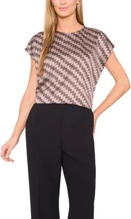 Halogen Zigzag Dot Print Cap Sleeve Shell in Covert Green at Nordstrom Rack, Size X-Small