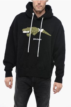 Palm Angels Cotton Hoodie with Padding Embroidery size Xl