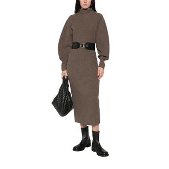 Max Mara Dames, Jurken, Bruin, Maat: 2XS Leer