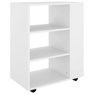 vidaXL Vidaxl - Armario Con Ruedas De Madera Contrachapada Blanco 60x35x75 Cm