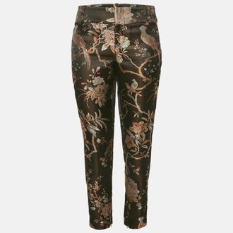 Alice & Olivia Alice + Olivia Black Floral Jacquard Trousers