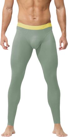 Generic Mens Thermal Leggings Fleece Lined Thermal Base Layer Bottoms Long Activewear Leggings Solid Casual Tights Thermal Bottoms Mens Compression Leggings W