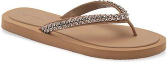 Tory Burch Kira Chain Flip Flop in Almond Flour at Nordstrom, Size 11