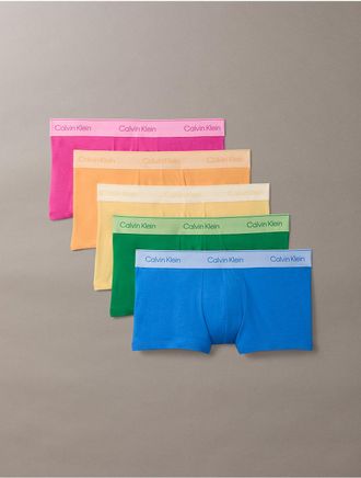 Calvin Klein Mens Icon Cotton Stretch Pride 5-Pack Low Rise Trunk - Multi - XL