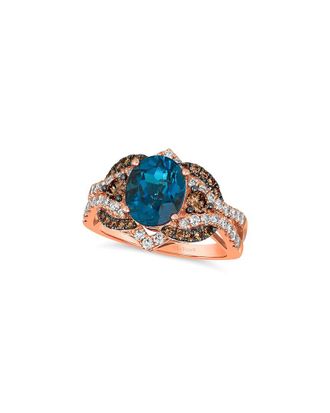 Le Vian 14K 3.01 Ct. Tw. Diamond & Topaz Eternity Ring