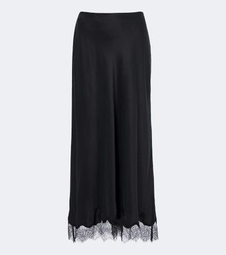 Velvet Kristin lace-trimmed silk maxi skirt