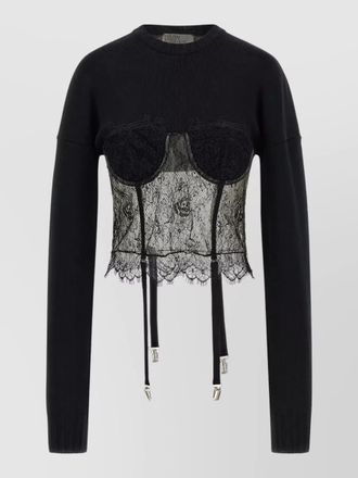 Giuseppe Di Morabito sweater featuring lace and sheer panels