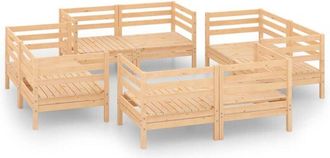 vidaXL Juego De Muebles De Jard&iacute;n 8 Piezas Madera Maciza De Pino Vidaxl