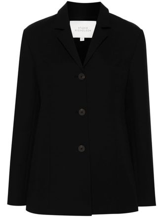 STUDIO NICHOLSON Weston single-breasted blazer - women - Cotton/Nylon/Cotton/Viscose - 00 - Black