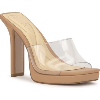 Jessica Simpson Azelica Platform Slide Sandal in Clear at Nordstrom, Size 8.5