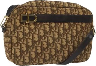 Dior Pre-owned Cross Body Bags, female, Brown, Size: ONE SIZE Pre-owned Vintage Canvas Shoulder Bag