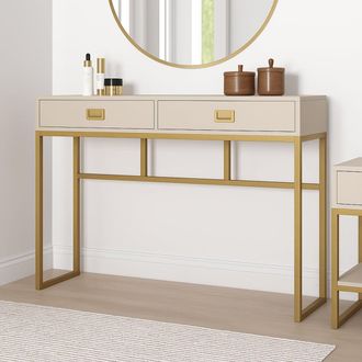 Melody Maison Two Drawer Console / Dressing Table - Elle Stone Range in Beige