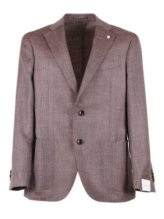 Lubiam Tailored Brown Drop 7 Herringbone Jacket