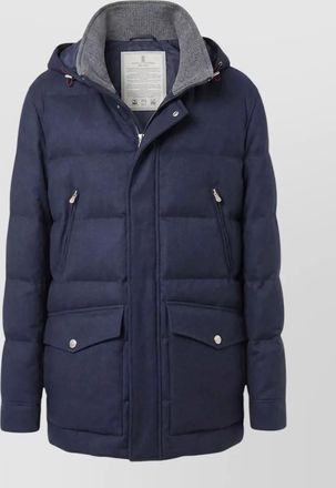 Brunello Cucinelli wool down hooded padded parka
