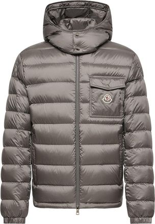Moncler Moncler Verith Hooded Short Down Jacket, Men, Grey, Size: 0
