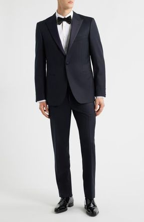 Canali Contemporary Regular Fit Navy Wool Blend Tuxedo at Nordstrom, Size 38 Us