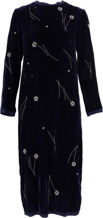 Forte_Forte Fleurs DOrient Crushed Velvet Floral Midi Dress