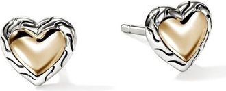 John Hardy Essentials Heart Stud Earrings in Silver at Nordstrom