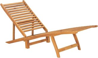 vidaXL Tumbona De Madera Maciza De Teca Vidaxl