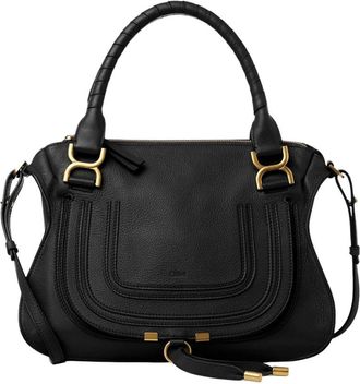 Chlo&eacute; Handbags, female, Black, Size: ONE SIZE Marcie Double Carry Bag