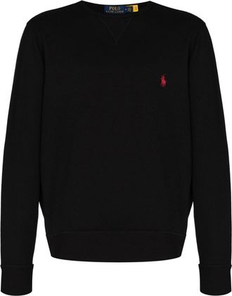 Polo Ralph Lauren logo-embroidered sweatshirt - men - Cotton/Polyester - M - Black