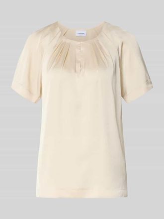 Comma Relaxed Fit Bluse mit gelegten Falten in Beige, Gr&ouml;&szlig;e 34
