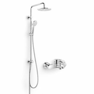 Duravit Pack Grifo Monomando Ba&ntilde;era-ducha Mec&aacute;nico Duravit Wave + Columna Duravit Shower System Reno
