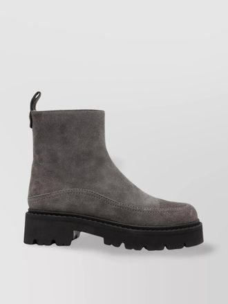 Emporio Armani chunky sole ankle boots with suede finish
