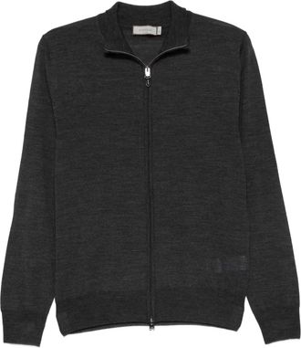 Canali Cardigan in lana con zip - Grigio
