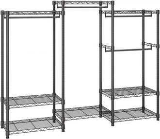 OEM Mobiler Kleiderst&auml;nder Garderobenst&auml;nder 362 Kg Belastbar, Freistehender Kleiderst&auml;nder 174x180x45 Cm 3 Kleiderstangen, Multifunktional 8-lagig, F&uuml;r S