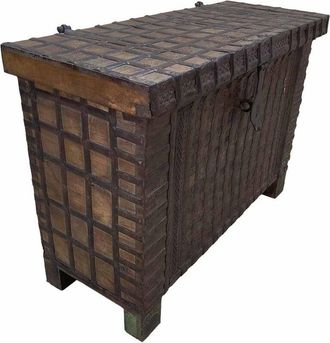 Wanderlust Deco Ba&uacute;l De Madera Artesanal 119x45x84h Cm