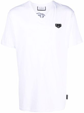 Philipp Plein T-shirt No Limits con strass - Bianco