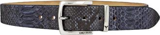 Carlo Colucci Slangenleren Riem - Heren - Riemen - Blauw - 100 CM - Leer - Accessoires